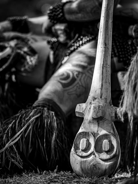 Détail culturel en noir et blanc